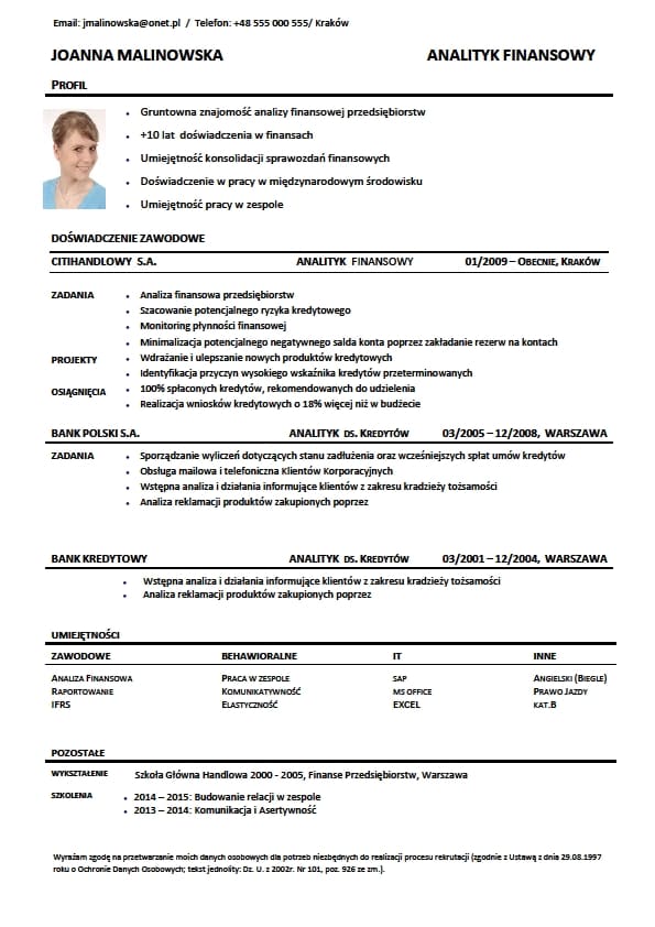 Przykładowe CV | Experci Kariery